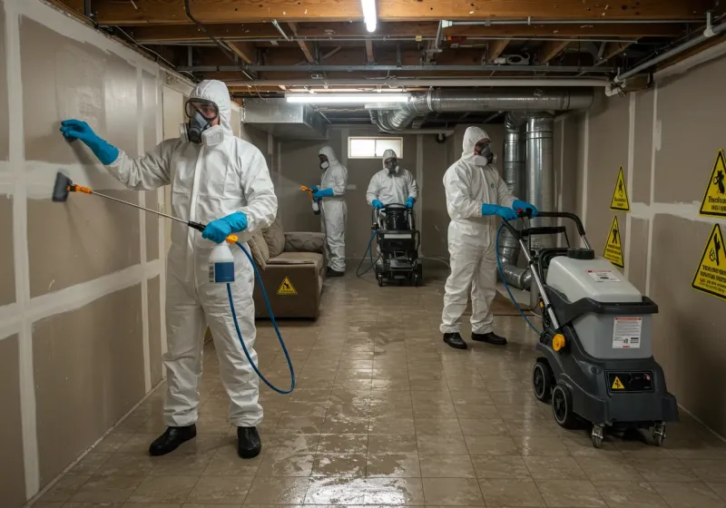 Basement Moisture Removal and Structural Drying process in New Smyrna Beach, FL